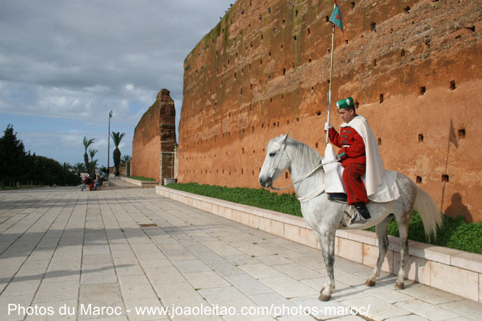 Garde royale marocaine dans le Mausolée Mohammed V à Rabat