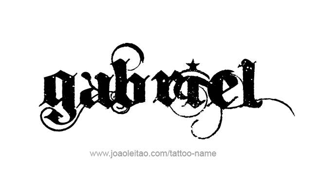 Tattoo Design Angel Name Gabriel