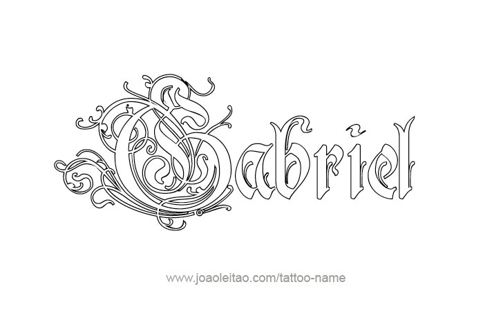 Tattoo Design Angel Name Gabriel