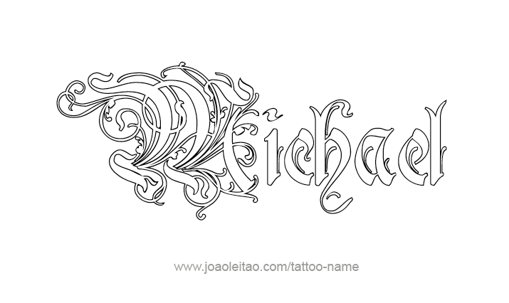 Tattoo Design Angel Name Michael