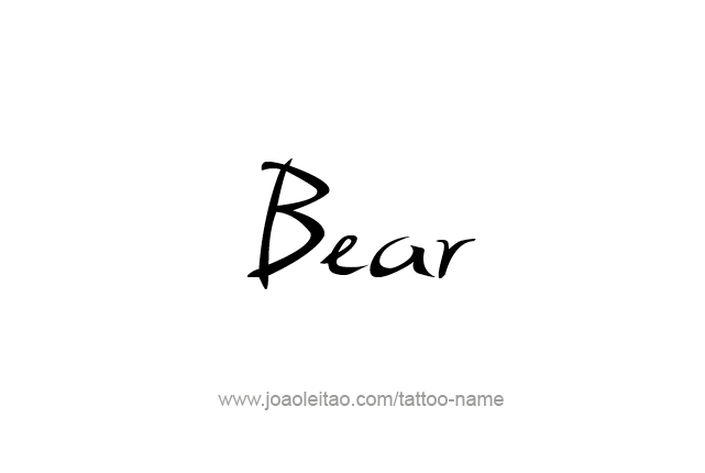 Tattoo Design Animal Name Bear