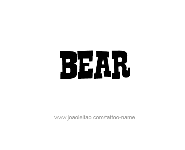 Tattoo Design Animal Name Bear