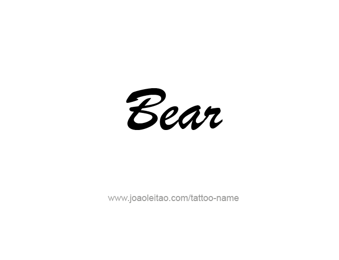 Tattoo Design Animal Name Bear