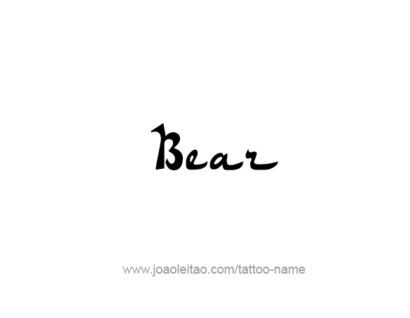 Tattoo Design Animal Name Bear