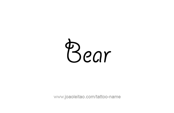 Tattoo Design Animal Name Bear