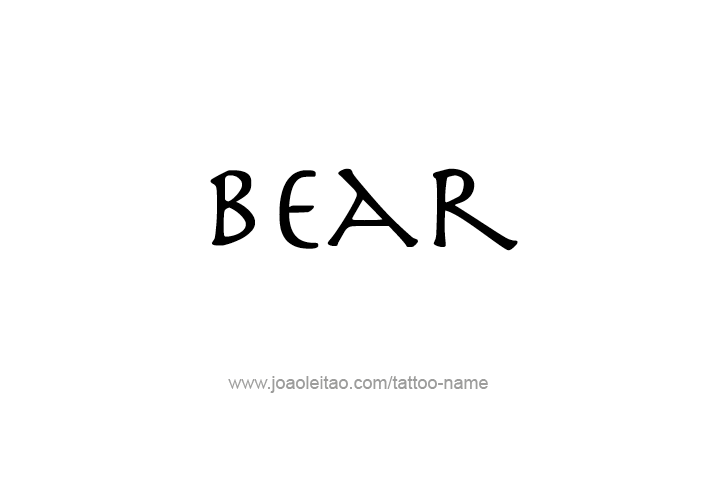 Tattoo Design Animal Name Bear