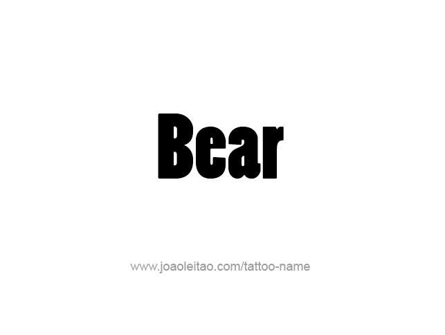 Tattoo Design Animal Name Bear