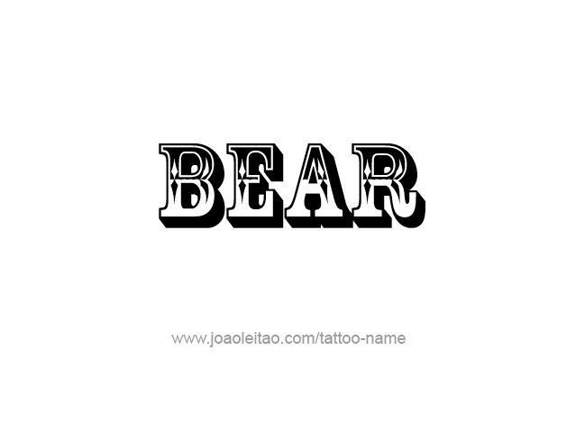 Tattoo Design Animal Name Bear