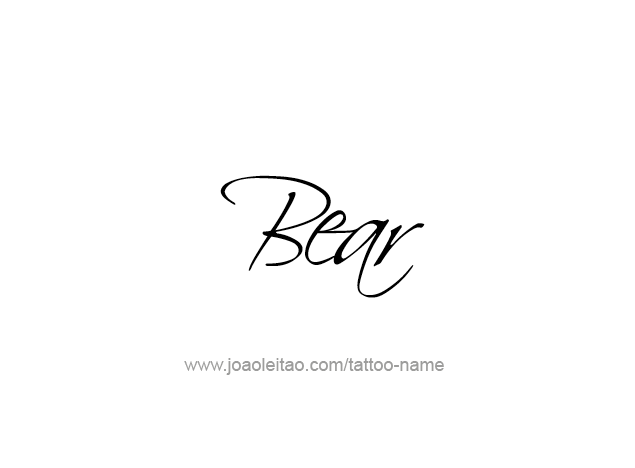 Tattoo Design Animal Name Bear