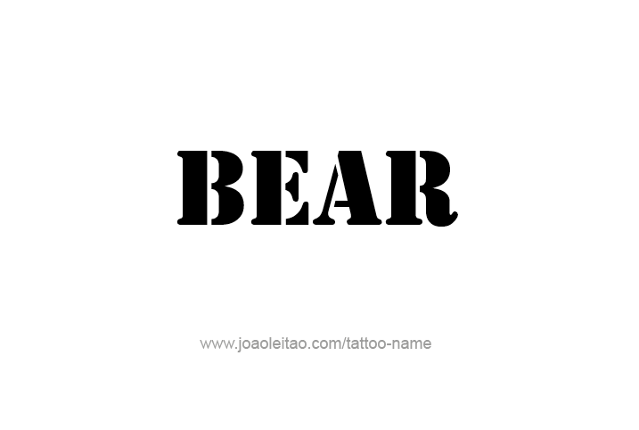 Tattoo Design Animal Name Bear