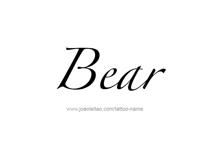 Tattoo Design Animal Name Bear