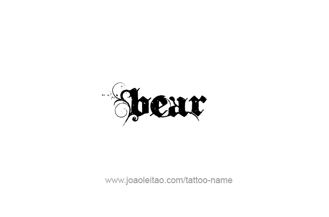 Tattoo Design Animal Name Bear