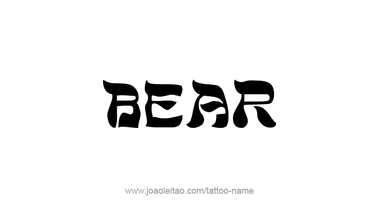 Tattoo Design Animal Name Bear