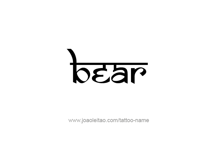 Tattoo Design Animal Name Bear