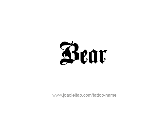 Tattoo Design Animal Name Bear