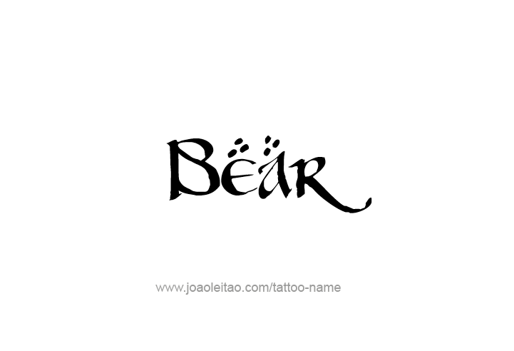 Tattoo Design Animal Name Bear