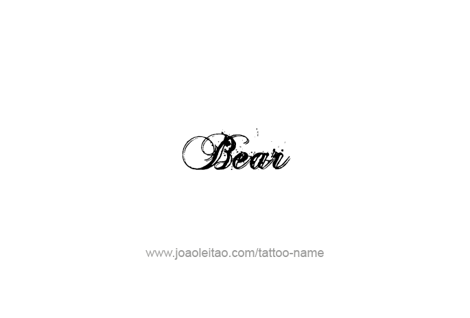 Tattoo Design Animal Name Bear