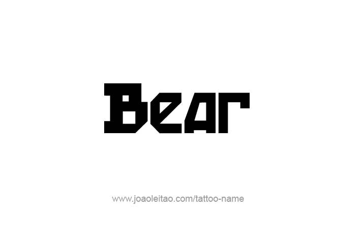 Tattoo Design Animal Name Bear