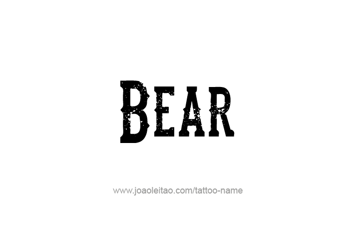 Tattoo Design Animal Name Bear