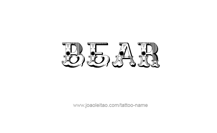 Tattoo Design Animal Name Bear