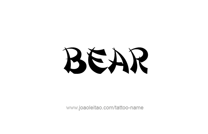 Tattoo Design Animal Name Bear