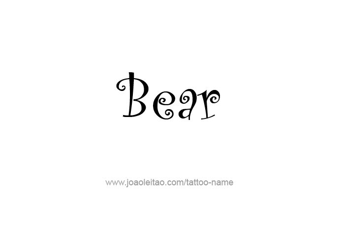 Tattoo Design Animal Name Bear