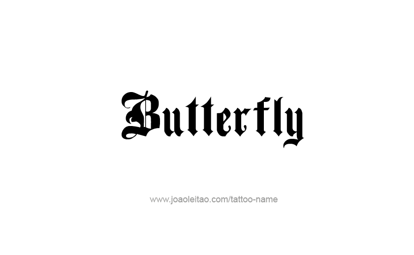 Tattoo Design Animal Name Butterfly