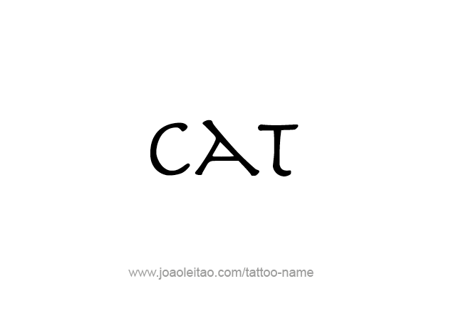 Tattoo Design Animal Name Cat