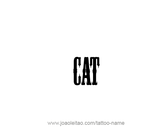 Tattoo Design Animal Name Cat