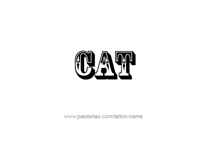 Tattoo Design Animal Name Cat