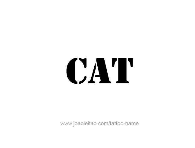 Tattoo Design Animal Name Cat