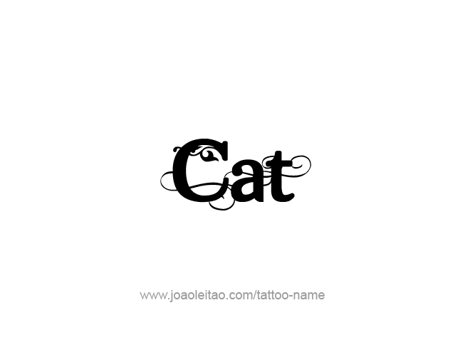 Tattoo Design Animal Name Cat