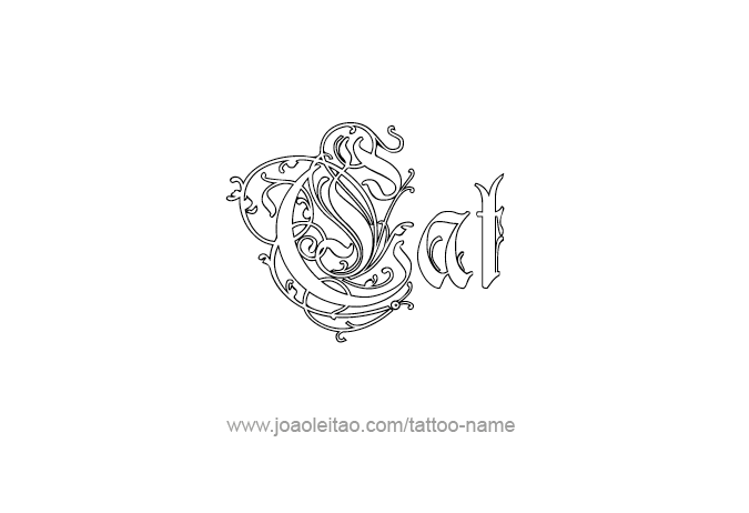 Tattoo Design Animal Name Cat