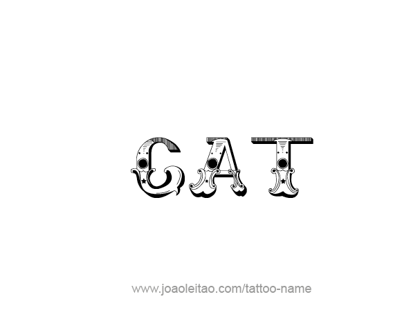 Tattoo Design Animal Name Cat