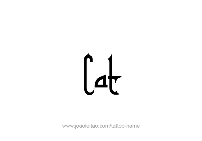 Tattoo Design Animal Name Cat