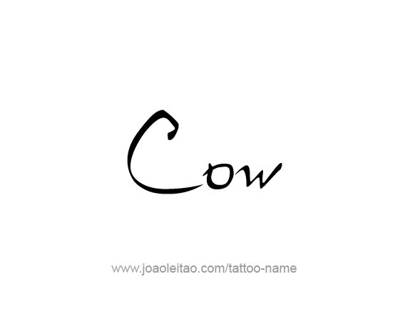 Tattoo Design Animal Name Cow