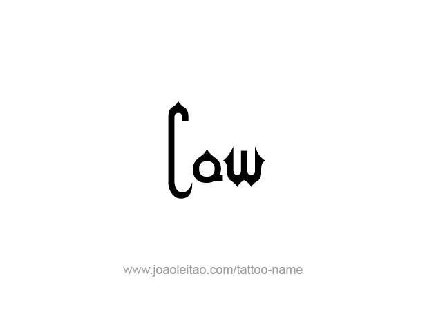 Tattoo Design Animal Name Cow