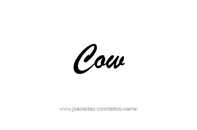 Tattoo Design Animal Name Cow