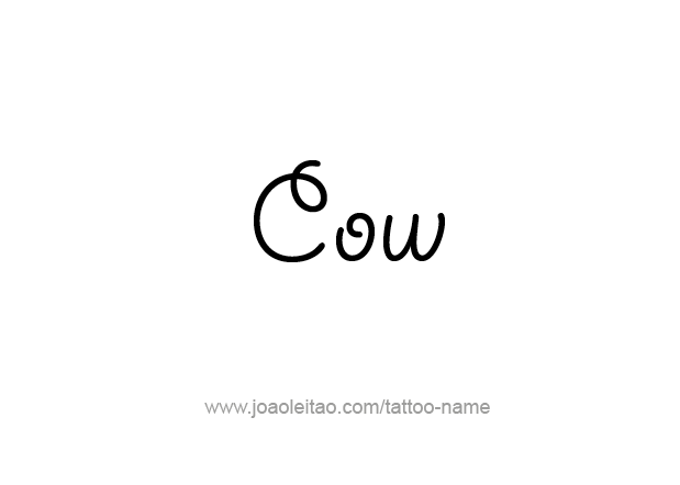 Tattoo Design Animal Name Cow