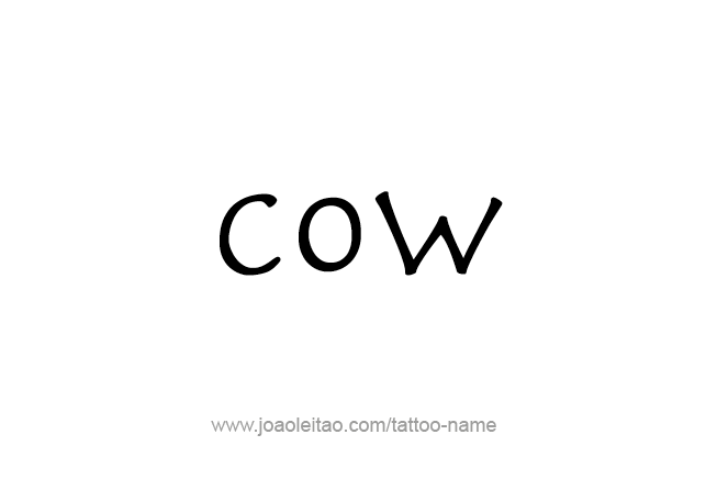 Tattoo Design Animal Name Cow