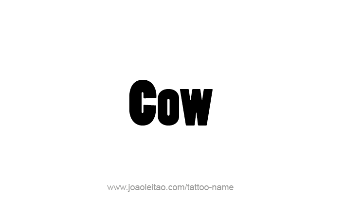 Tattoo Design Animal Name Cow