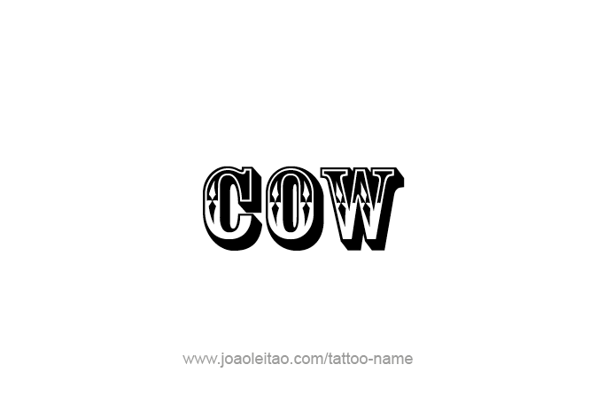 Tattoo Design Animal Name Cow