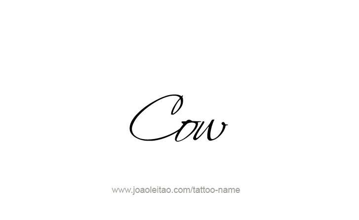 Tattoo Design Animal Name Cow