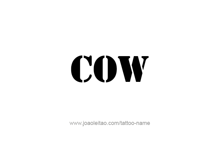 Tattoo Design Animal Name Cow