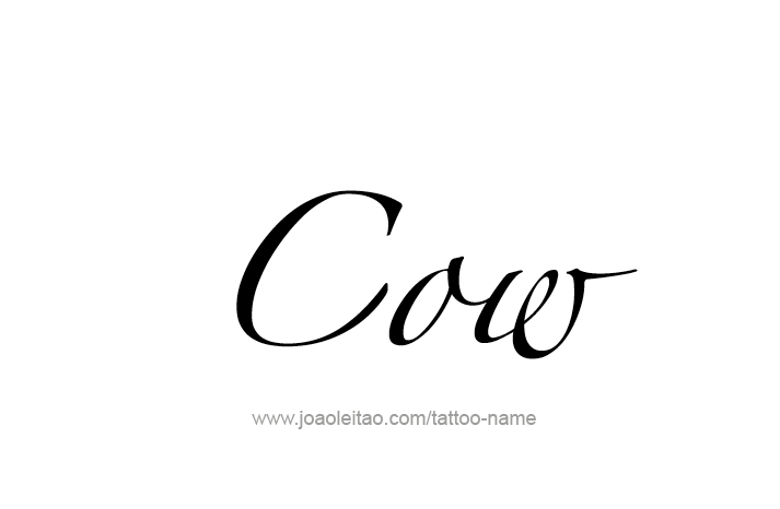 Tattoo Design Animal Name Cow
