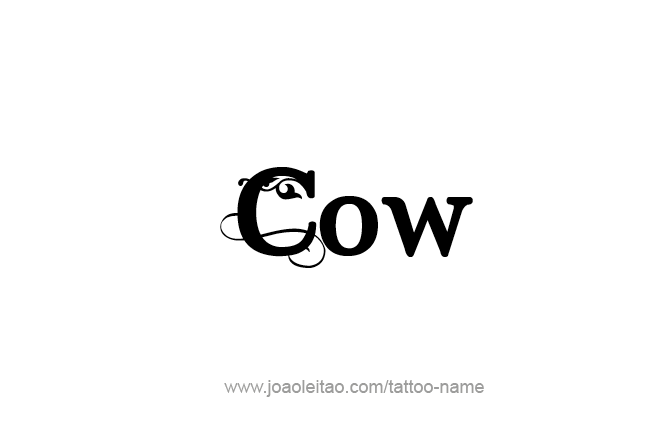 Tattoo Design Animal Name Cow