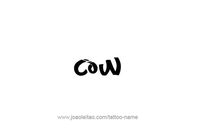 Tattoo Design Animal Name Cow