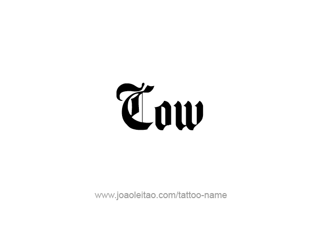 Tattoo Design Animal Name Cow