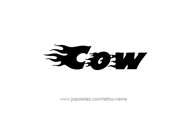 Tattoo Design Animal Name Cow