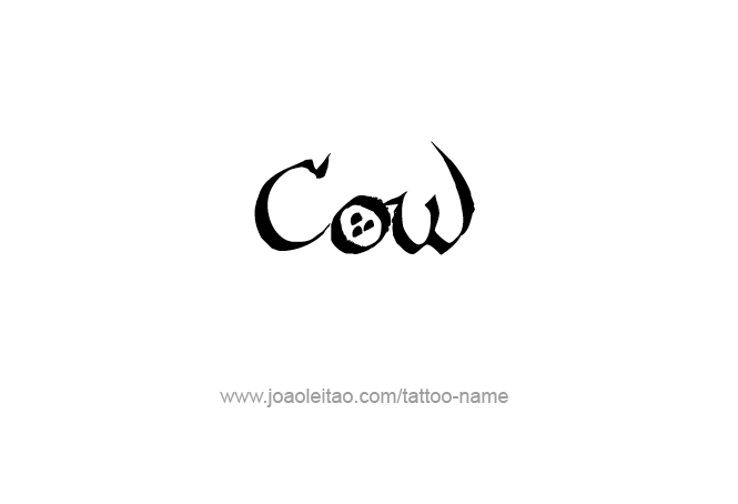 Tattoo Design Animal Name Cow